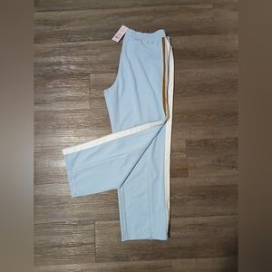 Wild Fable Light Blue Joggers with White and Brown Stripes